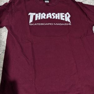 Thrasher tee, maroon, L
